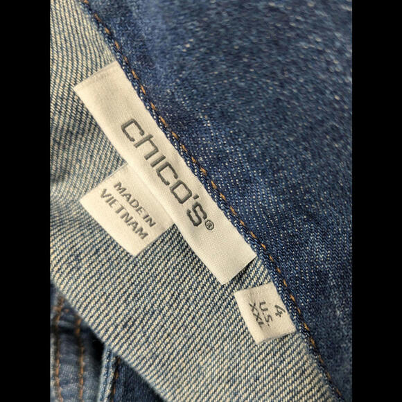 Chico's NWT Women's Size 4 XXL Denim Jacket - Picture 4 of 5